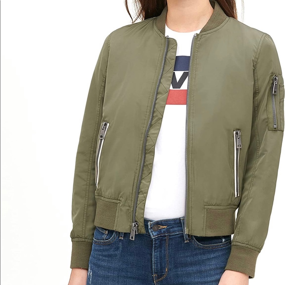 Levi’s Women's Melanie Bomber Jacket, Size L, Color: Army Green, New with Tags